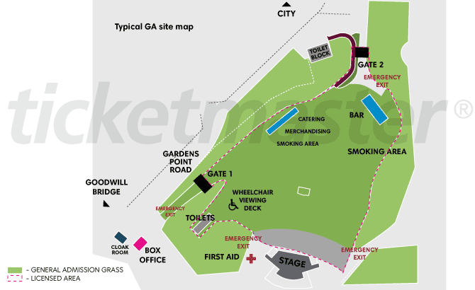 Seat map for Lorna Shore Australian Tour 2026